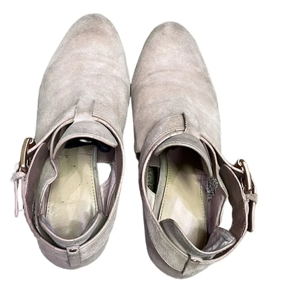 Michael Kors Women’s 6.5 Suede Nude Open Ankle Booties